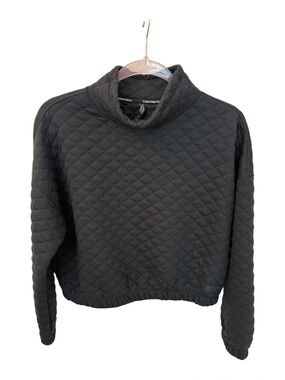 Calvin Klein Performance Black Quilted Cowl Neck Pullover